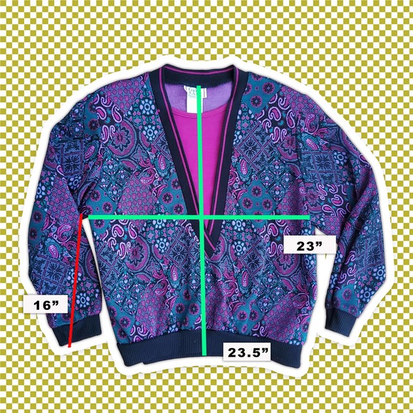 VTG 80s Paisley Pattern Sweater Blouse Sz Large by Cricket Lane - Picture 4 of 7
